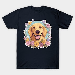 A Lovely Golden Retriever illustration T-Shirt